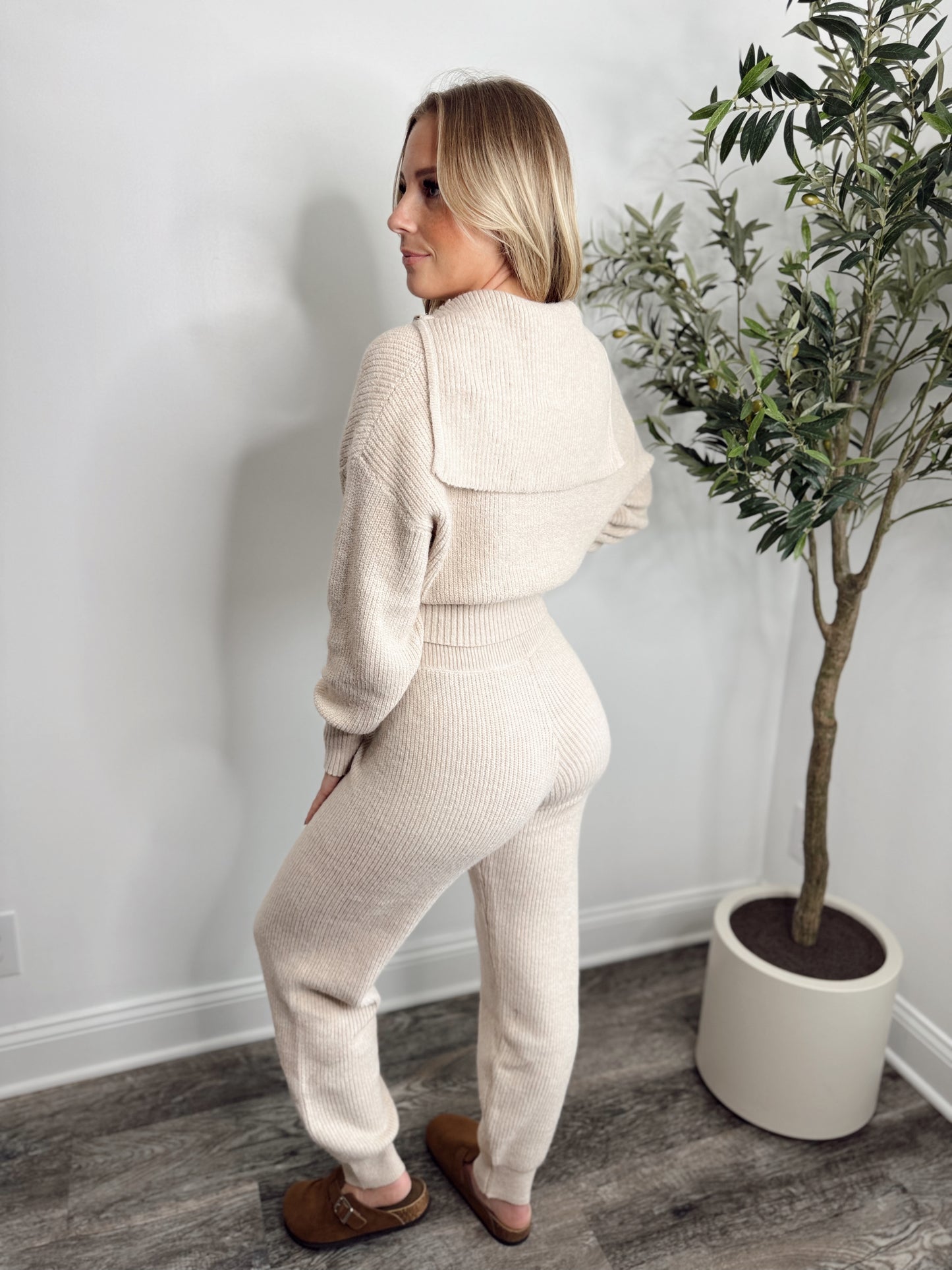 OATMEAL LUX SWEATER JOGGER SET